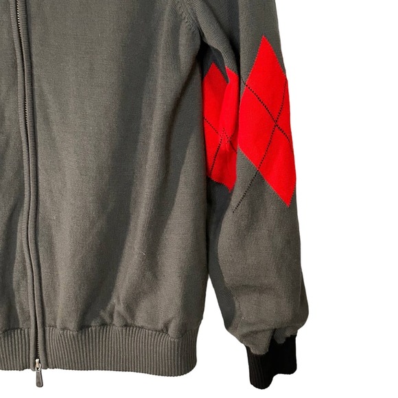 Brooks Brothers ProSport Sweater Merino Wool Lined Full Zip Argyle SZ L - Picture 4 of 7